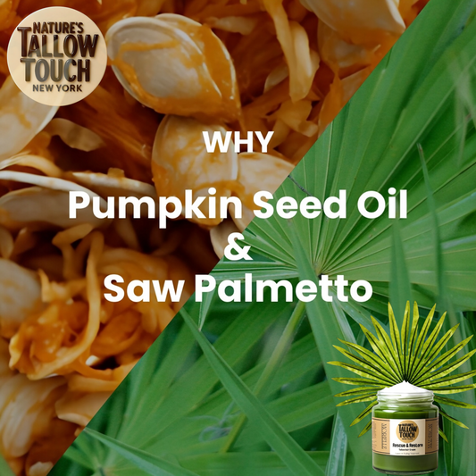 Jar of Rescue & Restore Hair Tallow Balm with rosemary + pumpkin + coffee beans.