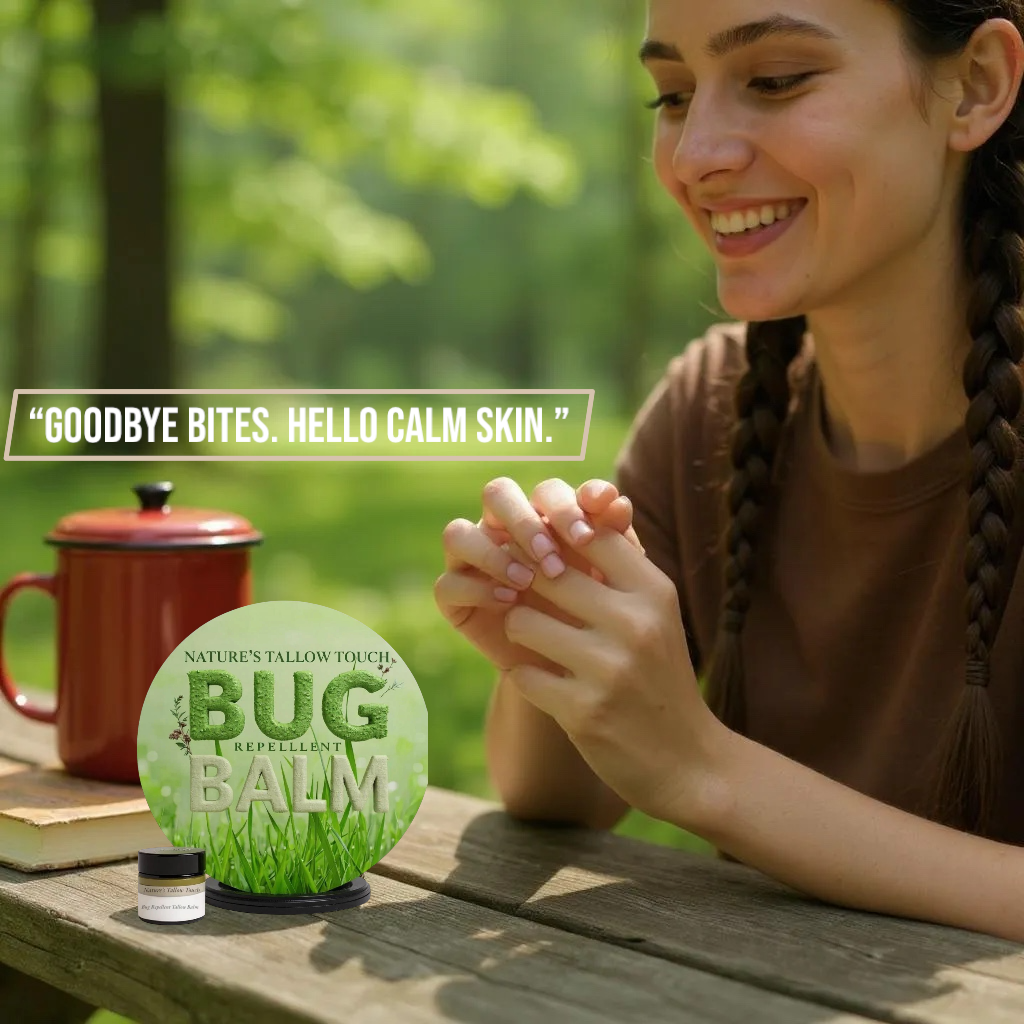 Nature's Tallow Touch: Bálsamo repelente de insectos | Suave con la piel, eficaz contra los insectos