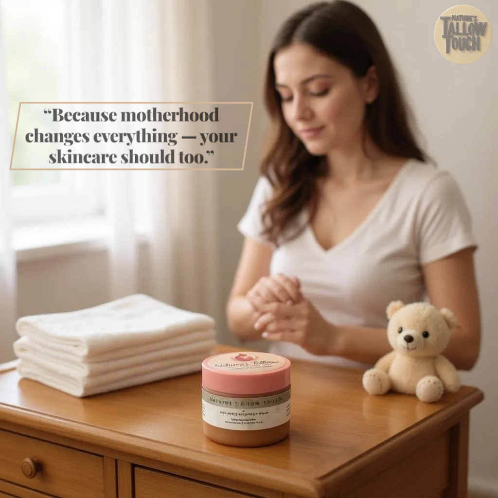 Nature’s Touch Luxe Mother’s Recovery Body Cream | Pregnancy-Safe
Whipped Tallow Formula for Stretch Marks + Postpartum Skin Renewal