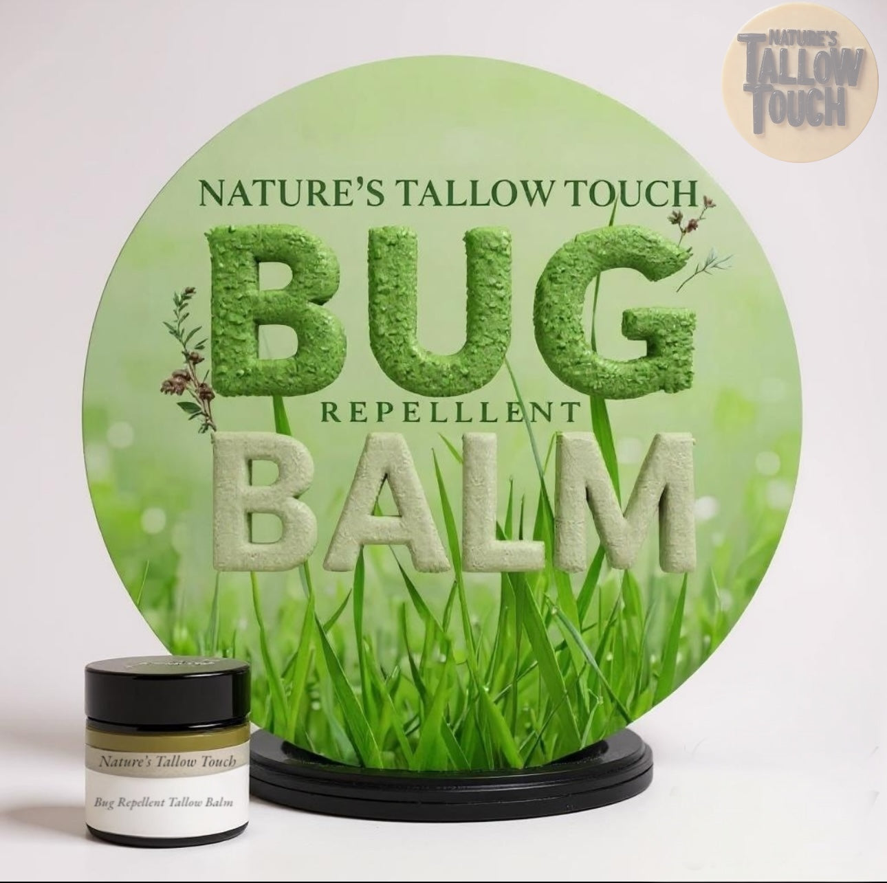 Nature's Tallow Touch: Bálsamo repelente de insectos | Suave con la piel, eficaz contra los insectos