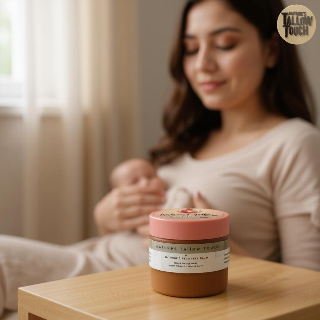 Nature’s Touch Luxe Mother’s Recovery Body Cream | Pregnancy-Safe
Whipped Tallow Formula for Stretch Marks + Postpartum Skin Renewal
