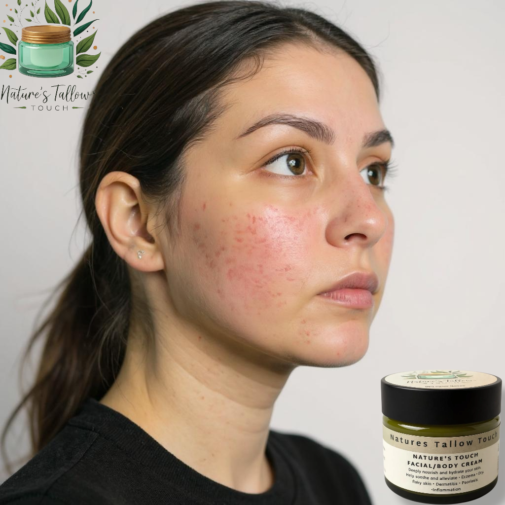 Nature's Touch Gesichts-/Körpercreme/Balsam: Hilft bei der Beruhigung und Linderung
• Ekzem
• Trockene, schuppige Haut
• Dermatitis
• Schuppenflechte
• Entzündung
