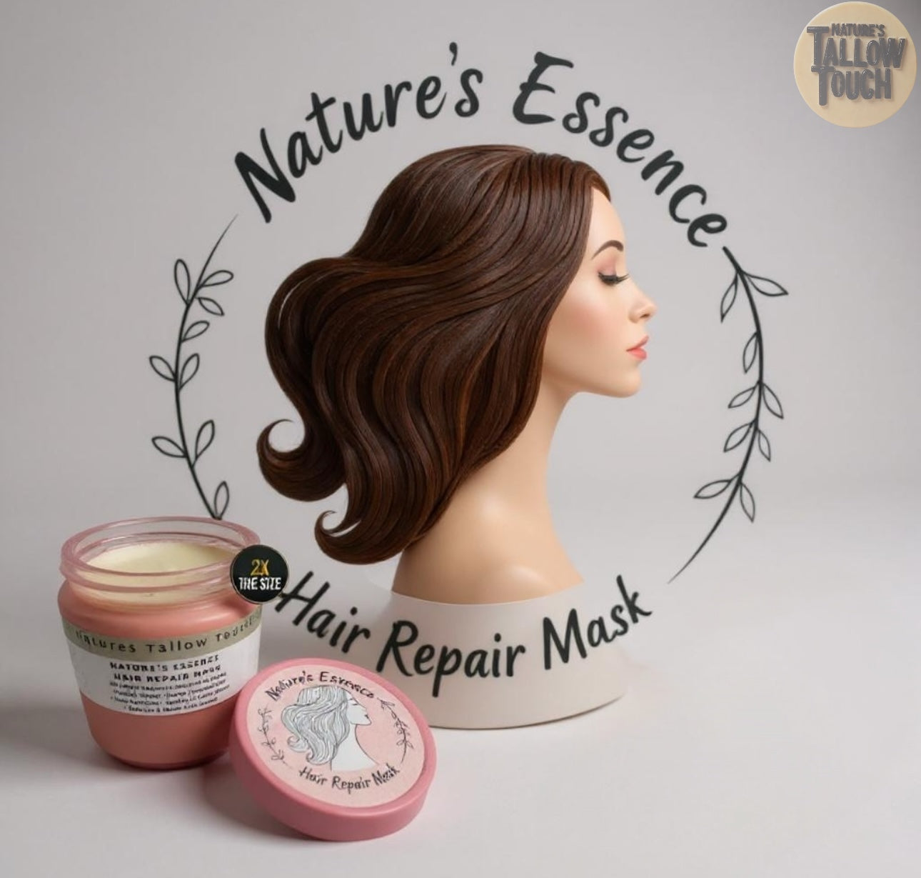 Nature's Essence Hair Repair Mask: Eine vollkommen natürliche Behandlung zur tiefenwirksamen
•Pflegen •Reparieren •Beleben geschädigtes Haar
• Tiefe Feuchtigkeitsversorgung • Beruhigt und entspannt die Kopfhaut
• Weichheit und Glanz• Frizz-Kontrolle