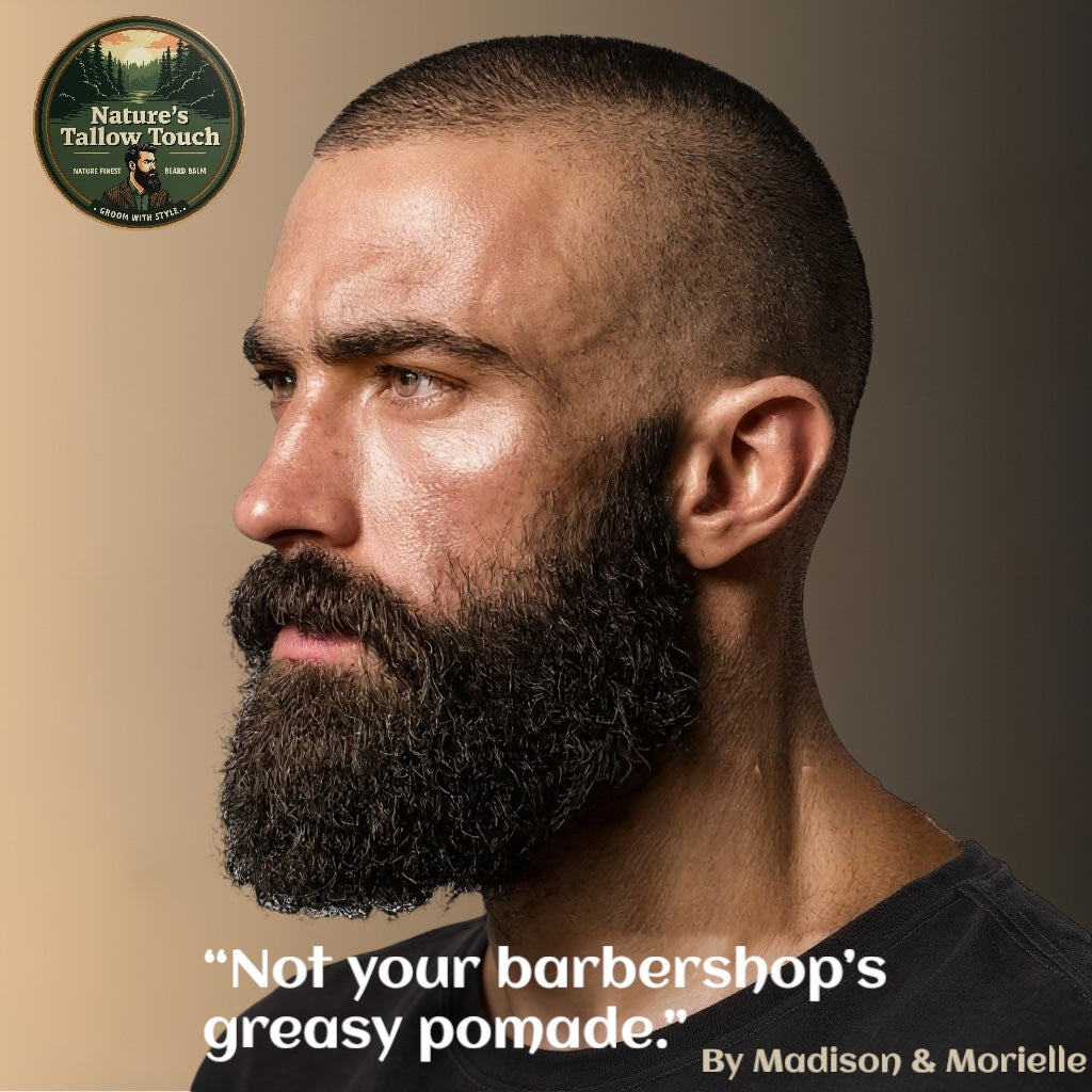 Nature’s Finest Tallow Beard Balm: Barber-grade glide | Stronger grip | Zero gloss | Flake-free finish - Nature’s Tallow Touch LLC