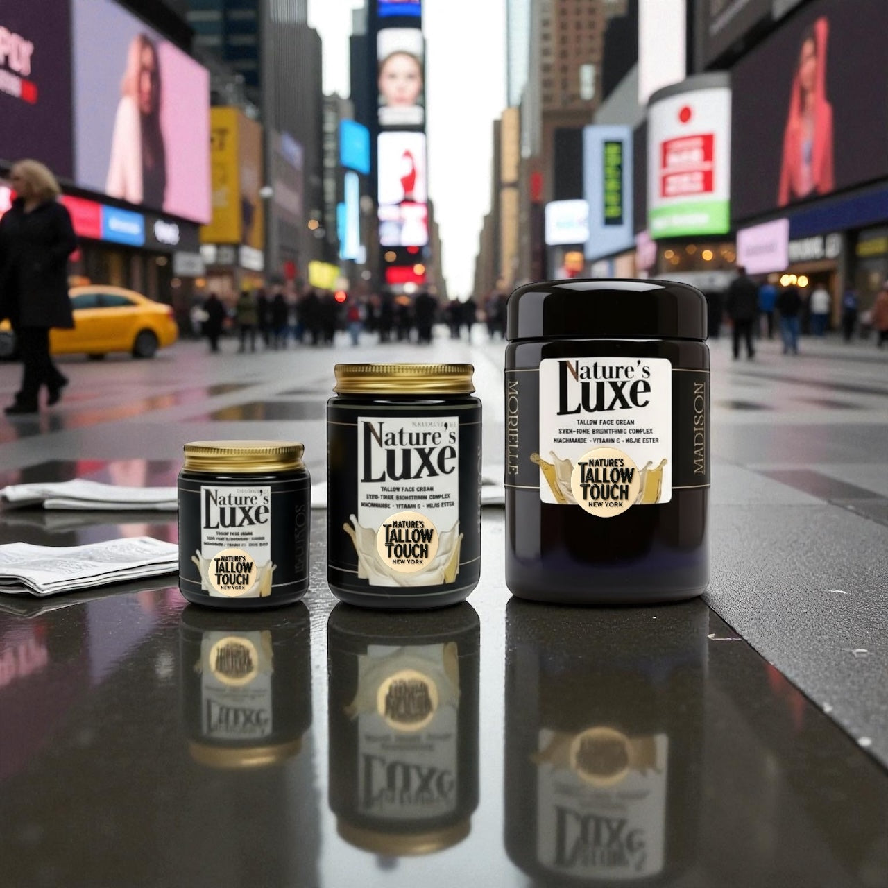 silicone-free tallow face cream in UV glass jar