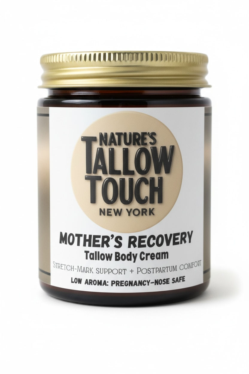 Mother’s Recovery Tallow Body Cream | Dry Skin-Elasticity + Stretch-Mark & Discoloration support - Nature’s Tallow Touch LLC