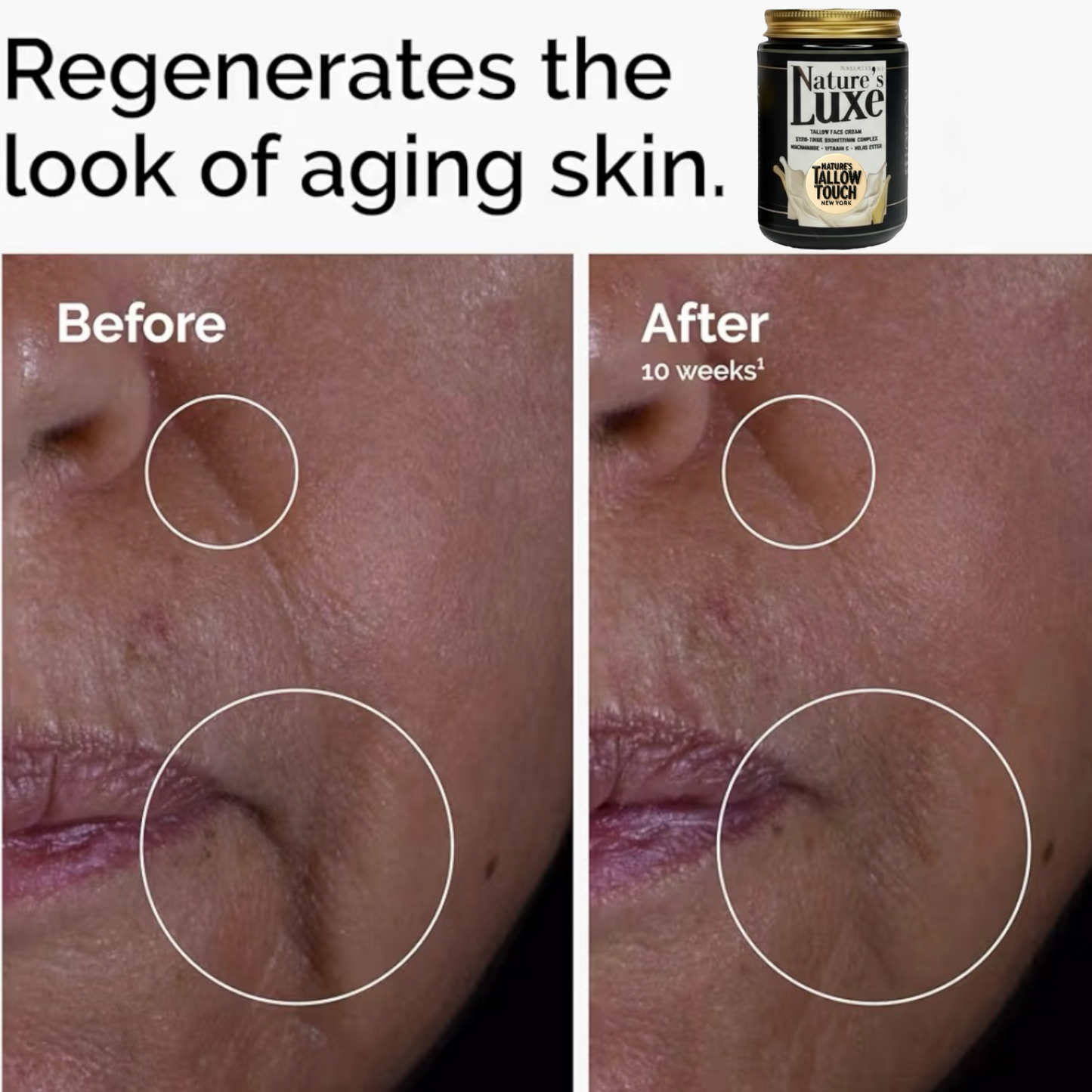 Nature’s LUXE Tallow Face Cream — Brightening & Peptide-Firming Moisturizer