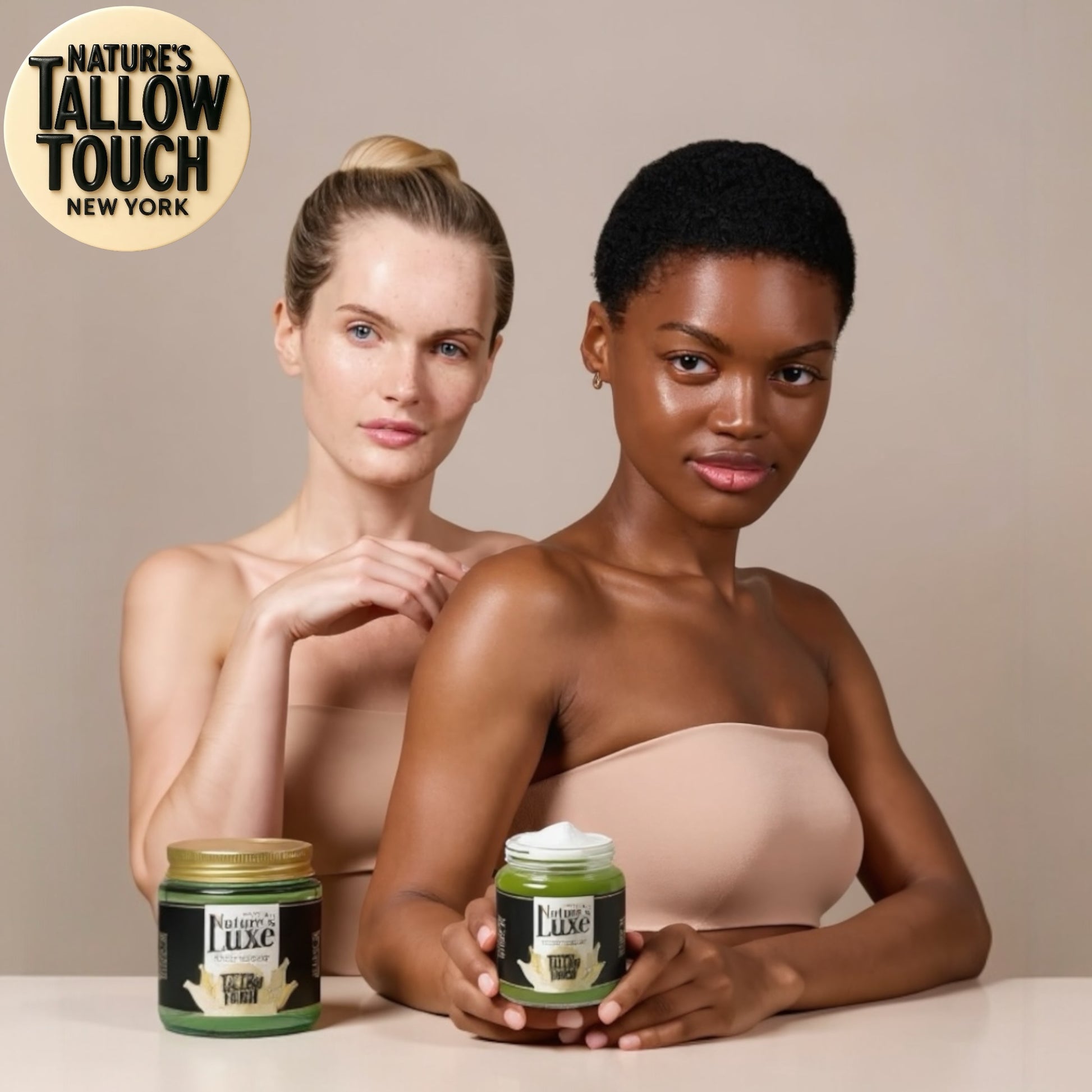 Nature’s LUXE Tallow Face Cream — Brightening Moisturizer with Niacinamide, Vitamin C (SAP), Kojic Dipalmitate & Caffeine - Nature’s Tallow Touch LLC