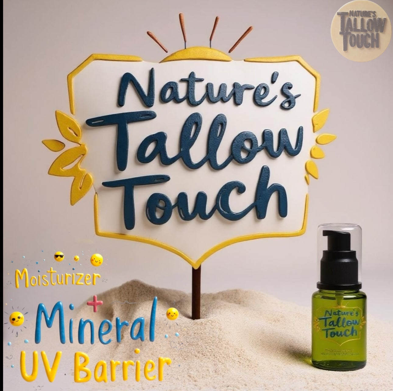 Nature’s Tallow Touch: Mineral Sun Shield Cream | Daily Nourishing Moisturizer + Mineral UV Barrier
