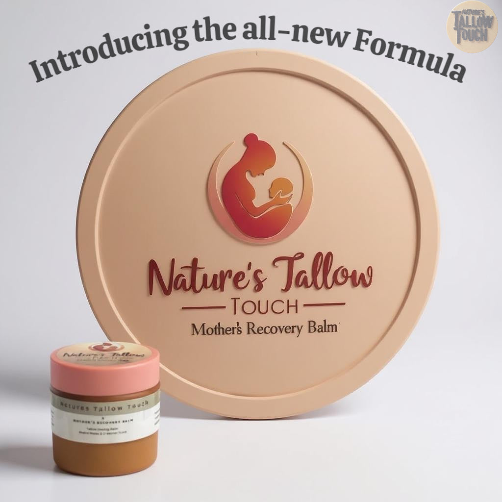 Nature’s Touch Luxe Mother’s Recovery Body Cream | Pregnancy-Safe
Whipped Tallow Formula for Stretch Marks + Postpartum Skin Renewal