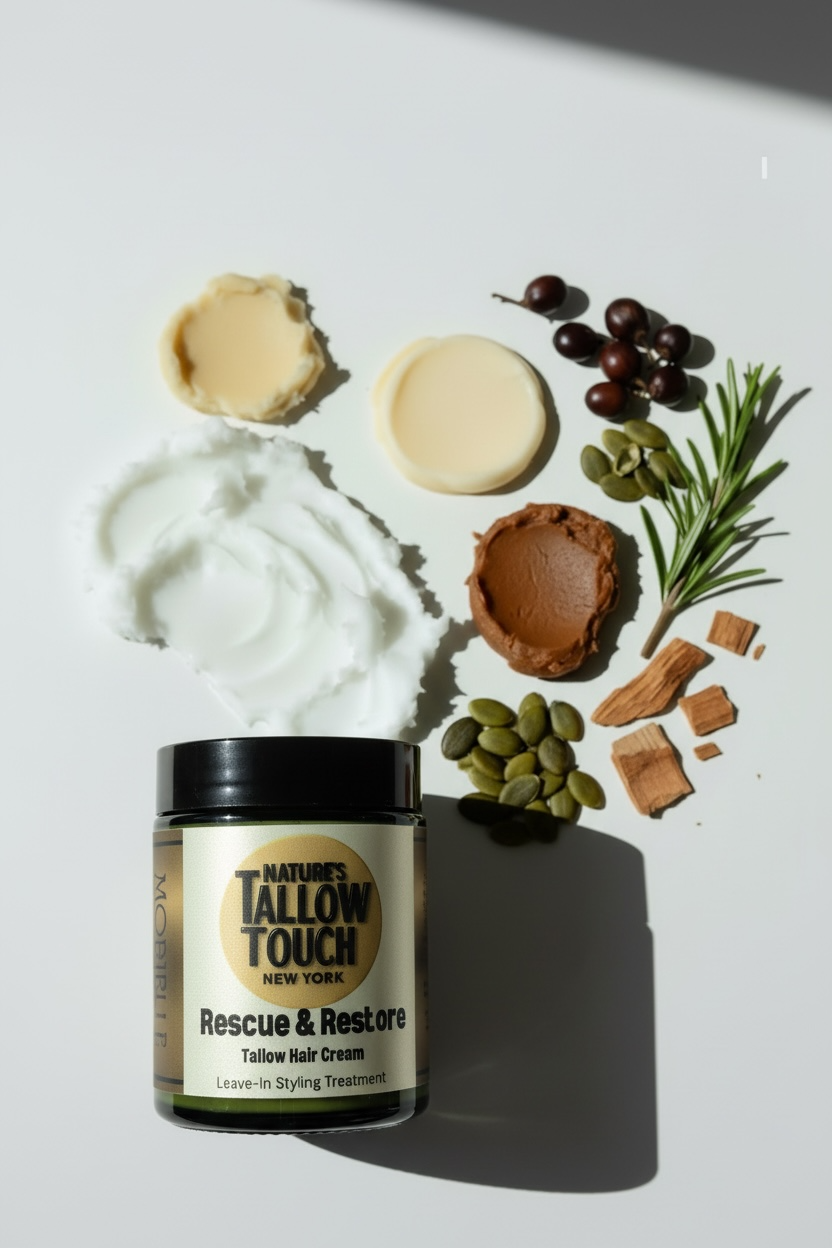 Rescue & Restore Leave-in Styling Cream —  MADE FOR THINNING, FRAGILE, OR BREAKAGE-PRONE HAIR - Nature’s Tallow Touch LLC