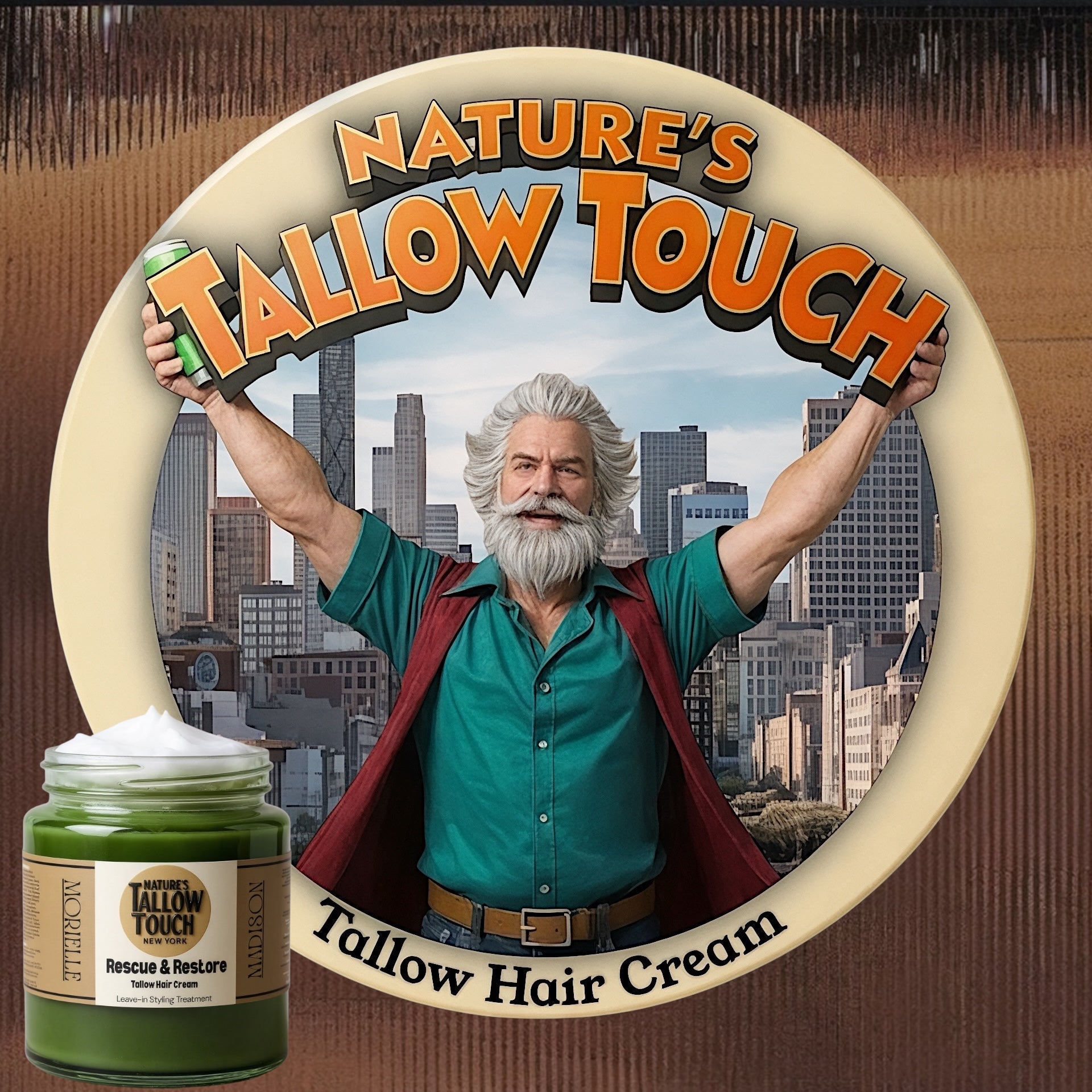 Rescue & Restore Tallow Hair Cream | (Leave-In) Hair & Beard Styling Treatment — Advanced Formula: DHT-Defend Stack™ - Nature’s Tallow Touch LLC