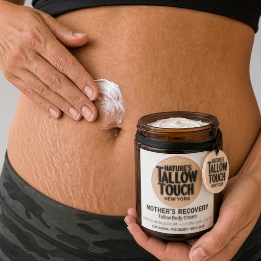 Mother’s Recovery Tallow Body Cream — Made for Stretching, Dry, Changing Skin.
