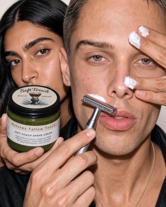 SoftTouch Shave Cream - Sensitive Skin Formula
 “A Softer Shave for Skin That Feels Everything.” - Nature’s Tallow Touch LLC
