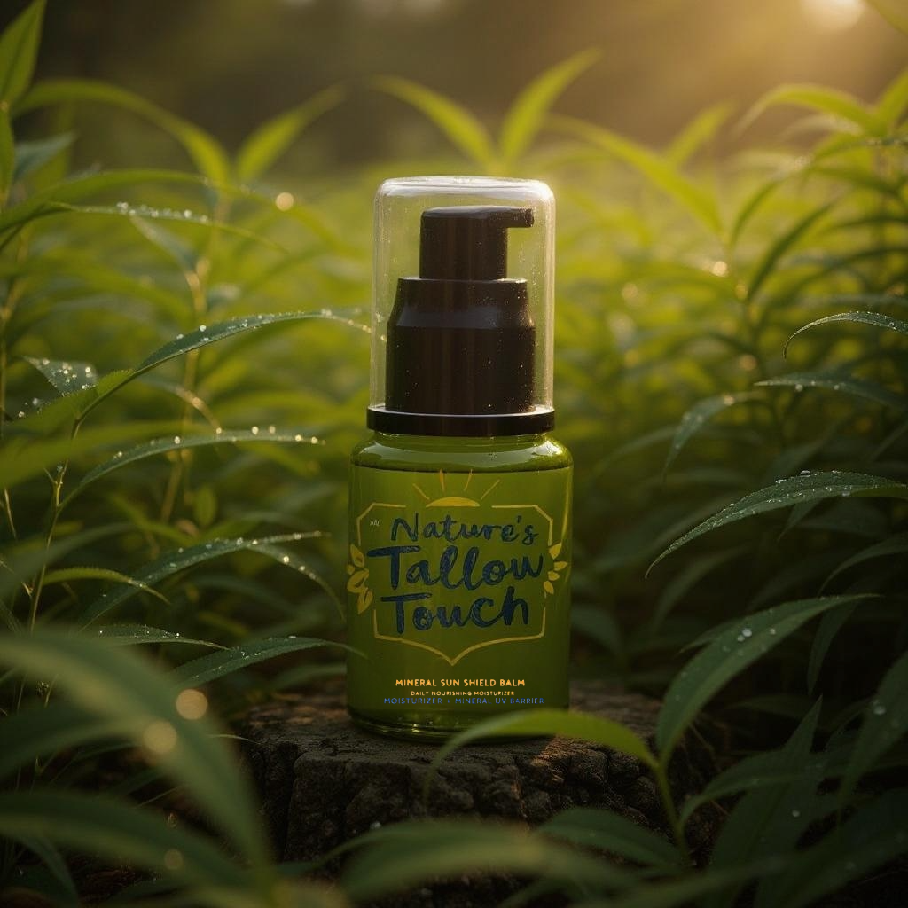 Nature’s Tallow Touch: Mineral Sun Shield Cream | Daily Nourishing Moisturizer + Mineral UV Barrier