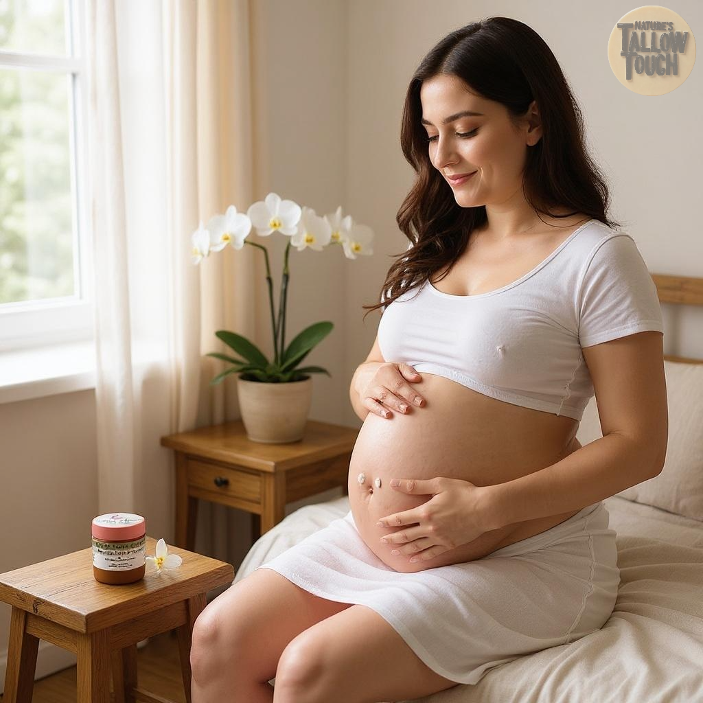Nature’s Touch Luxe Mother’s Recovery Body Cream | Pregnancy-Safe
Whipped Tallow Formula for Stretch Marks + Postpartum Skin Renewal