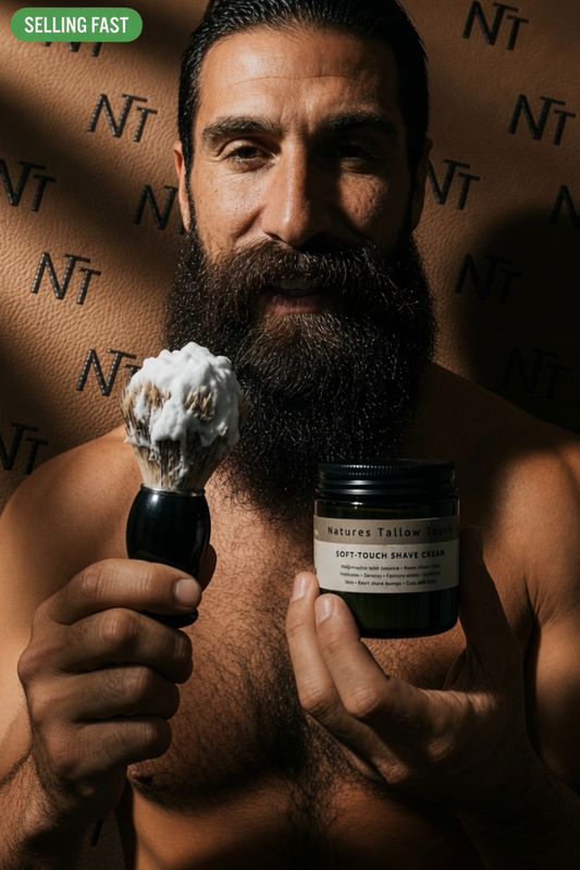 SoftTouch Shave Cream — Brush-Lathered for a Cleaner Razor Glide.
