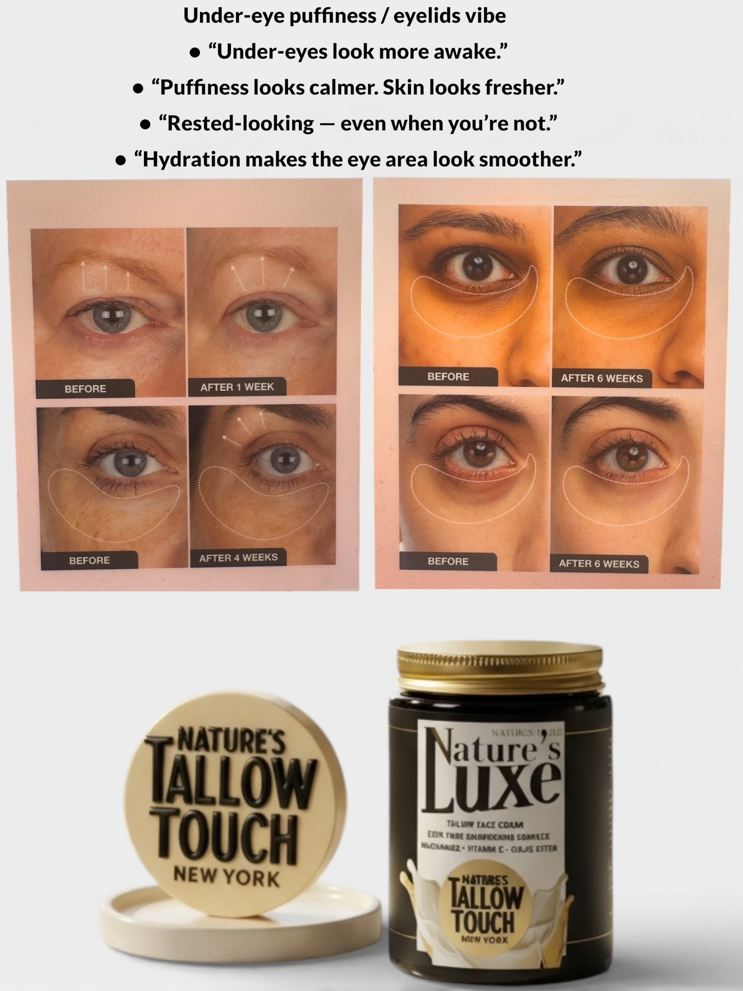 Nature’s LUXE Tallow Face Cream — Brightening & Peptide-Firming Moisturizer