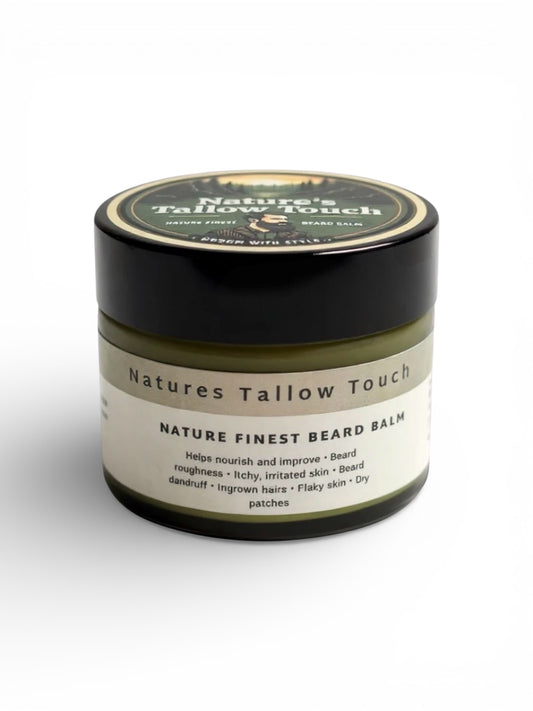 Nature’s Finest Tallow Beard Balm | Barber-Grade Hold + Grooming Finish