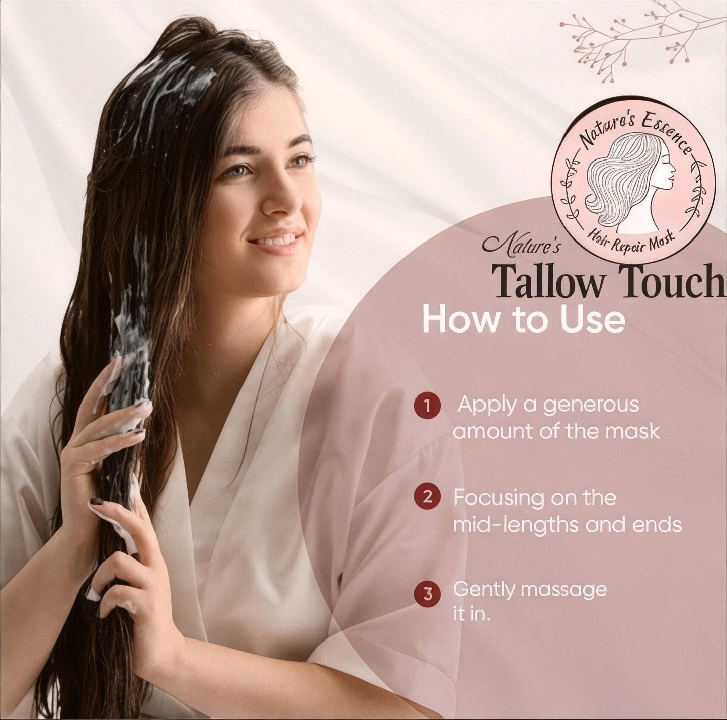 Nature’s Essence Hair Repair Mask • Tames Frizz & Boosts Shine - Nature’s Tallow Touch LLC