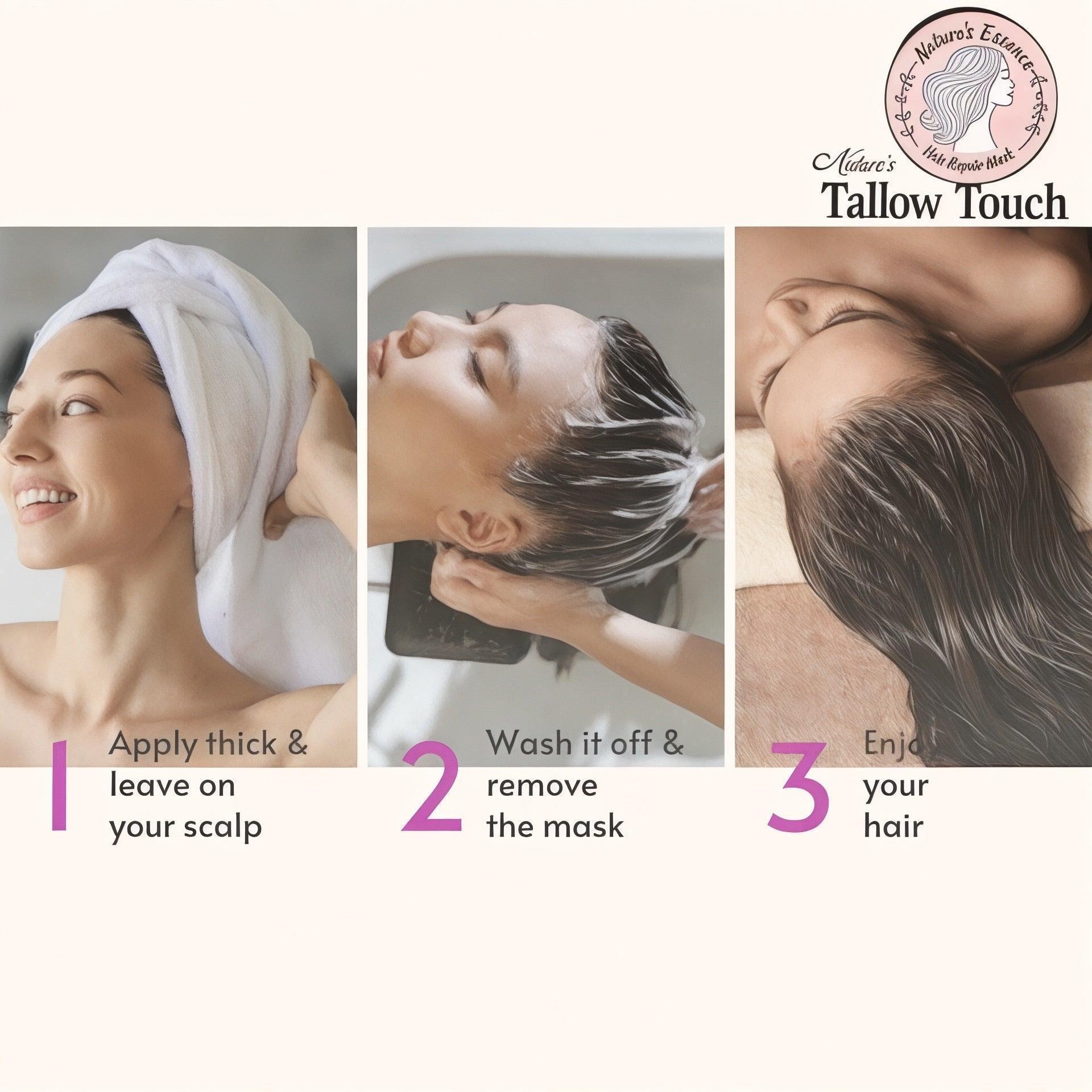 Nature’s Essence Hair Repair Mask • Tames Frizz & Boosts Shine - Nature’s Tallow Touch LLC